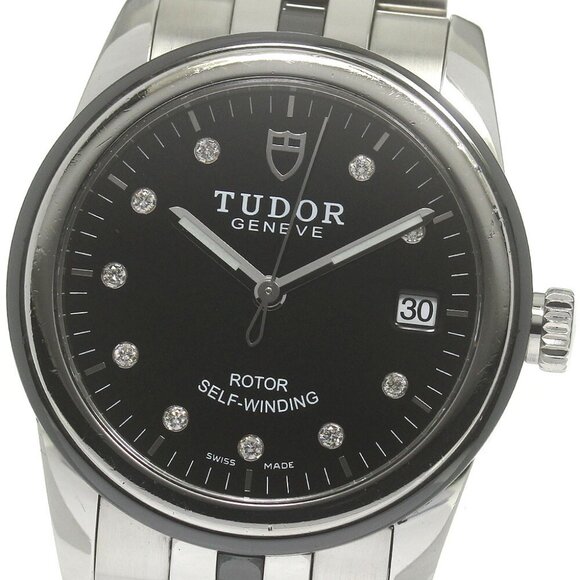 TUDOR Grammar Date 55010 10P diamond Black Dial Automatic Men's Watch_837695 - Picture 10 of 11